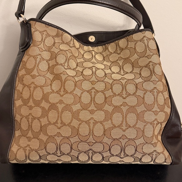 COACH Edie Brown Jacquard Bag.  EUC! - Picture 7 of 13